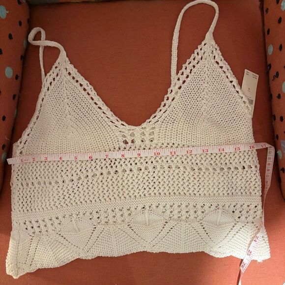 NWT Cream boho Anthropologie Pilcro Crochet Women's Top - Picture 2 of 7